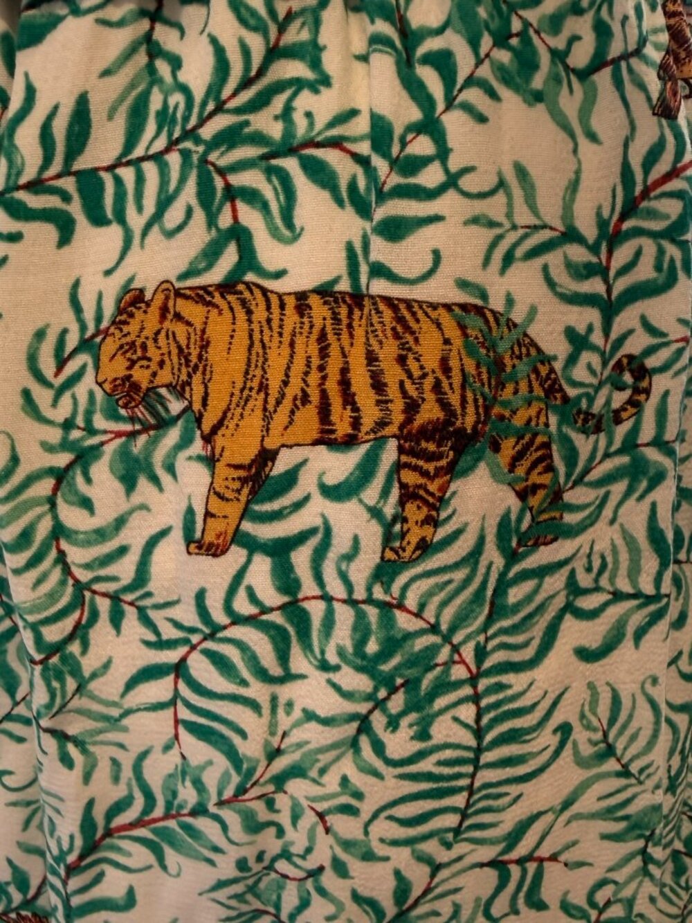 Anthropologie Maeve Catherine Shirtdress Tiger Print Green Jungle Midi Sz 4 - Picture 4 of 8